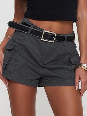 Princess Polly Charcoal Cargo Utility Shorts